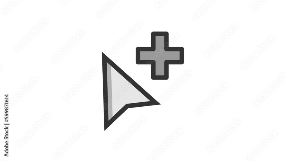Poster add cursor animated icon on white background