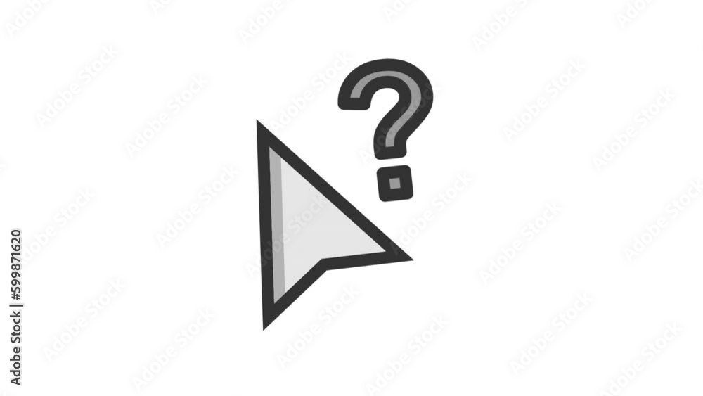 Aufkleber help cursor animated icon on white background