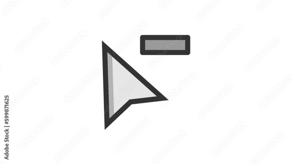 Poster delete cursor animated icon on white background
