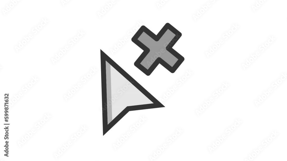 Poster cancel cursor animated icon on white background