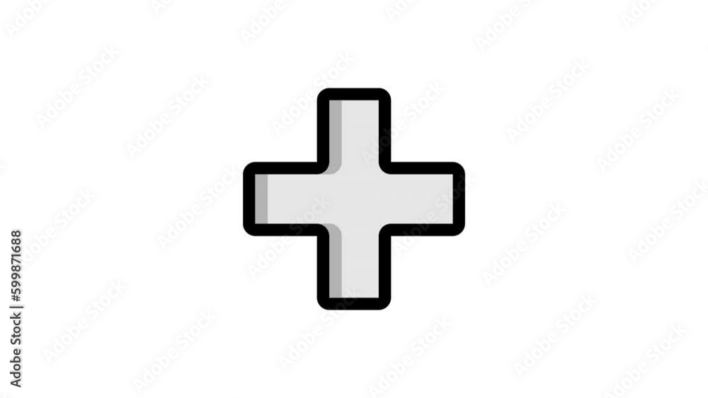 Poster add cursor animated icon on white background