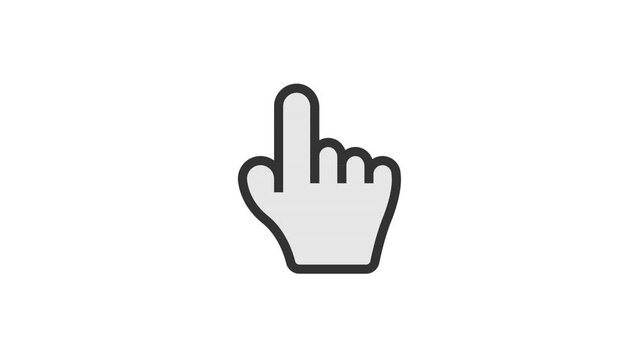 Hand Click Cursor animated icon on white background
