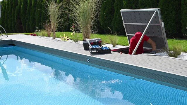 Pool Technician Performing Water Pump Repair