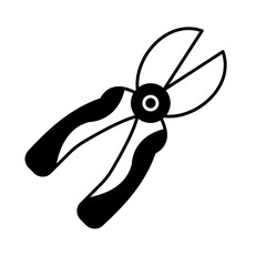 Plier tool Color Vector Icon which can easily modify

