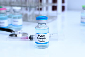 POLIO vaccine in a vial, immunization and treatment of infection