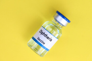 Diphtheria vaccine in a vial, immunization and treatment of infection