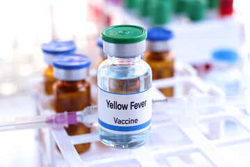 Yellow Fever vaccine in a vial, immunization and treatment of infection