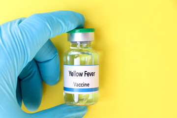 Yellow Fever vaccine in a vial, immunization and treatment of infection
