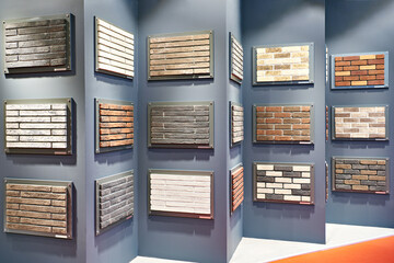 Brick decorative wall panels on construction store