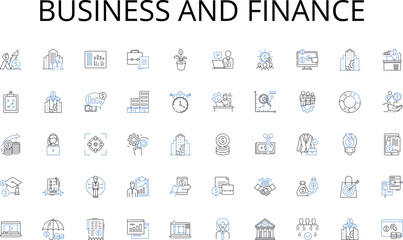 Business and finance line icons collection. Growth, Profitability, Innovation, Sustainability, Efficiency, Productivity, Customer-centricity vector and linear illustration. Leadership,Collaboration