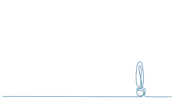 recommend clip art: One continuous line exclamation point. Line art background with warning sign, attention sign