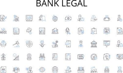 Bank legal line icons collection. Reflection, Self-awareness, Contemplation, Meditation, Personal growth, Insight, Self-discovery vector and linear illustration. Self-reflection,Intuition,Inner