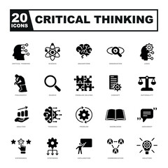 Critical thinking Vector Illustration concept. Simple line critical thinking icon for templates, web design and infographics