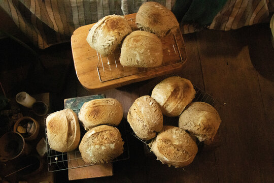 Pan casero de masa madre