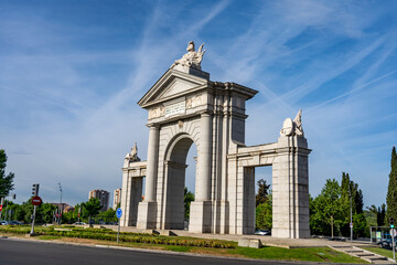Fototapeta na wymiar Saint Vicente's Door , one of ancient gates of Madrid, Spain.