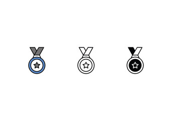Badge Icons in three styles vector stock illustrations.sutiable mobile apps web and ui ux