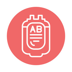 Donor blood type AB line icon. Isolated vector element.