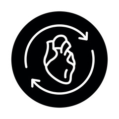 Heart  transplant line icon. Isolated vector element.