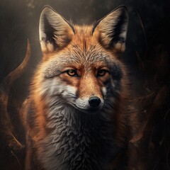 Obraz premium Wildlife portrait of a fox in forest in winter