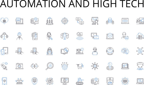 Automation and high tech line icons collection. Reading, Hiking, Painting, Gardening, Fishing, Photography, Traveling vector and linear illustration. Writing,Gaming,Cooking outline signs set