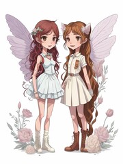 drawing of fairy girl/girls from Generative AI