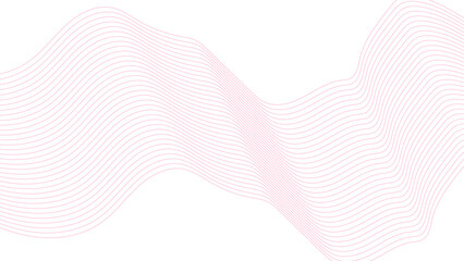 pink, wave lines on transparent background. Abstract vector pink wave melody lines on white background. Wave modern stream transparent background.	
