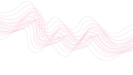 pink, wave lines on transparent background. Abstract vector pink wave melody lines on white background. Wave modern stream transparent background.	
