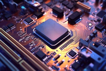 Fototapeta na wymiar Abstract circuit board technology background. Modern Electronic technology futuristic.Generative AI