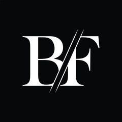 BF letter logo design template elements. BF letter vector logo.