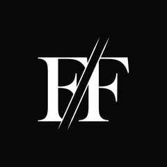 FF letter logo design template elements. FF letter vector logo.