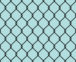 Metal wire fence seamless pattern