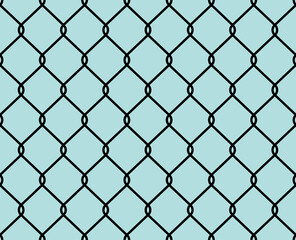 Metal wire fence seamless pattern