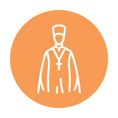 Male priest line color icon. Isolated vector element.