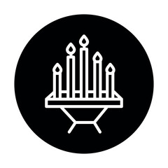 Church candles line color icon. Isolated vector element.