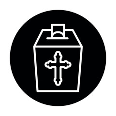 Church donation line color icon. Isolated vector element.