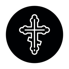 Cross jesus line color icon. Isolated vector element.
