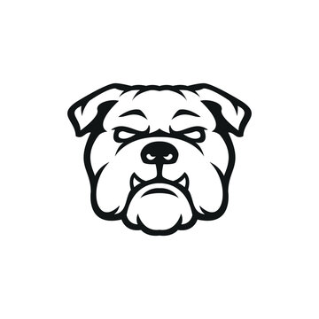 bulldog dog head logo icon vector illustration
