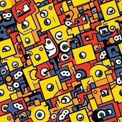 seamless pattern with colorful letters