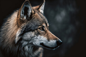 Naklejka na ściany i meble Gray wolf lupus - generative ai