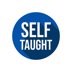 Self taught education knowledge icon label design vector