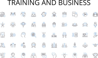 Training and business line icons collection. Inspiration, Designing, Crafting, Planning, Developing, Implementing, Innovating vector and linear illustration. Constructing,Organizing,Adapting outline