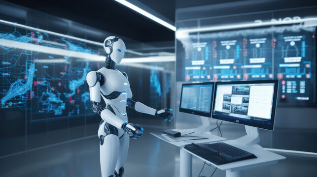 Conversing with the Future: Humanoid Robot in a High-Tech Lab. Generative AI