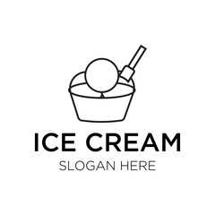 ice cream logo vector illustration isolated on white background