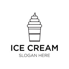ice cream logo vector illustration isolated on white background