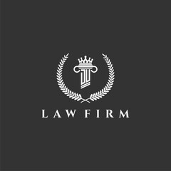 DU letter monogram logo for lawfirm with pillar & crown image design