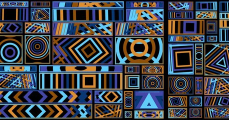 abstract art geometric figures. Stylish modern wall art for wall decoration, wallpaper, murals, carpets, hanging pictures, Overlapping and Divided Shapes