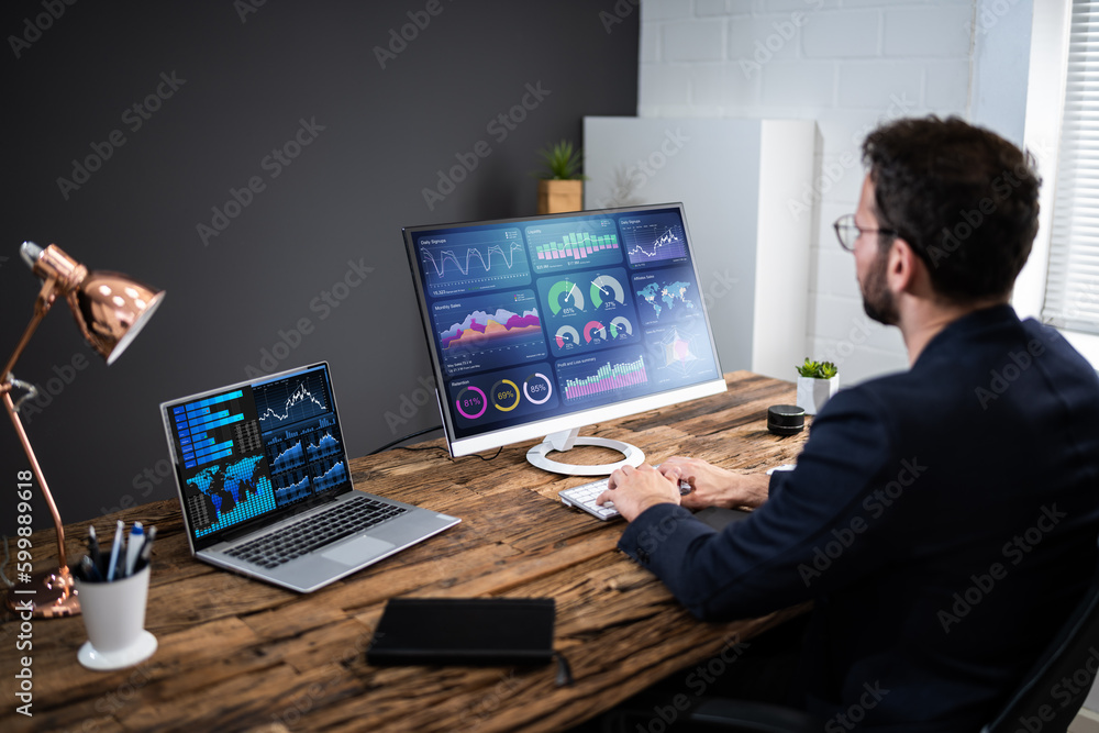 Poster KPI Business Analytics Data Dashboard. Analyst