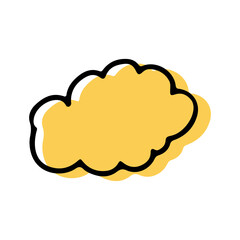 Simple sketch line style  element. Doodle cute ink  pen two-tone cloud on white  background. Doodle cloud. Vector illustration.