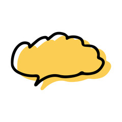 Simple sketch line style  element. Doodle cute ink  pen two-tone cloud on white  background. Doodle cloud. Vector illustration.