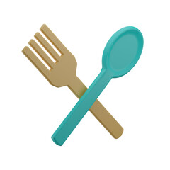 3D Fork & Spoon Illustration